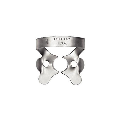 Hu-Friedy RDCM1 Rubber Dental Dam Clamp #1 Winged Satin Finish