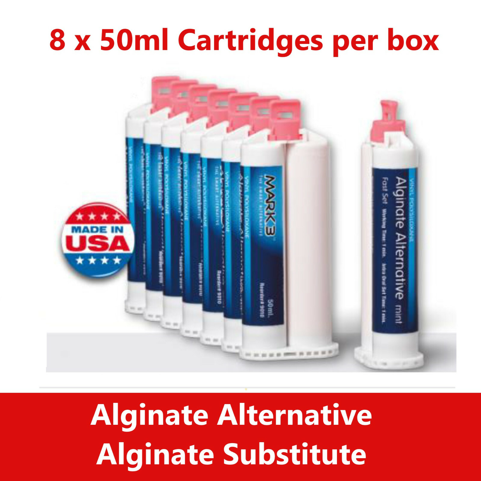 Alginate Substitute Alternative 8 x 50mL or 4 Cartridges, Regular Set – 9010 USA