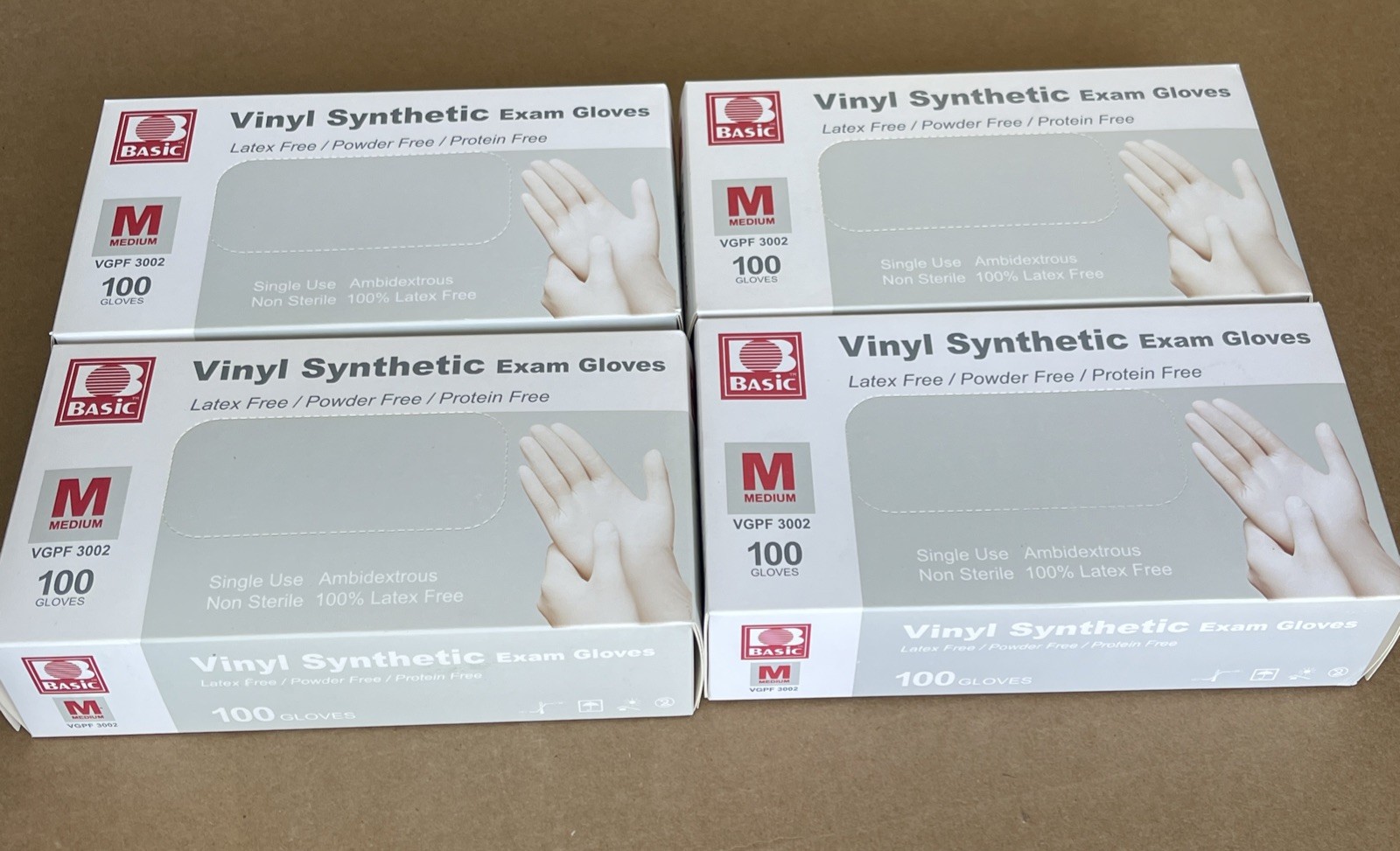 Basic Vinyl Exam Glove Latex Free Powder Free Medical Disposable Gloves 4×100