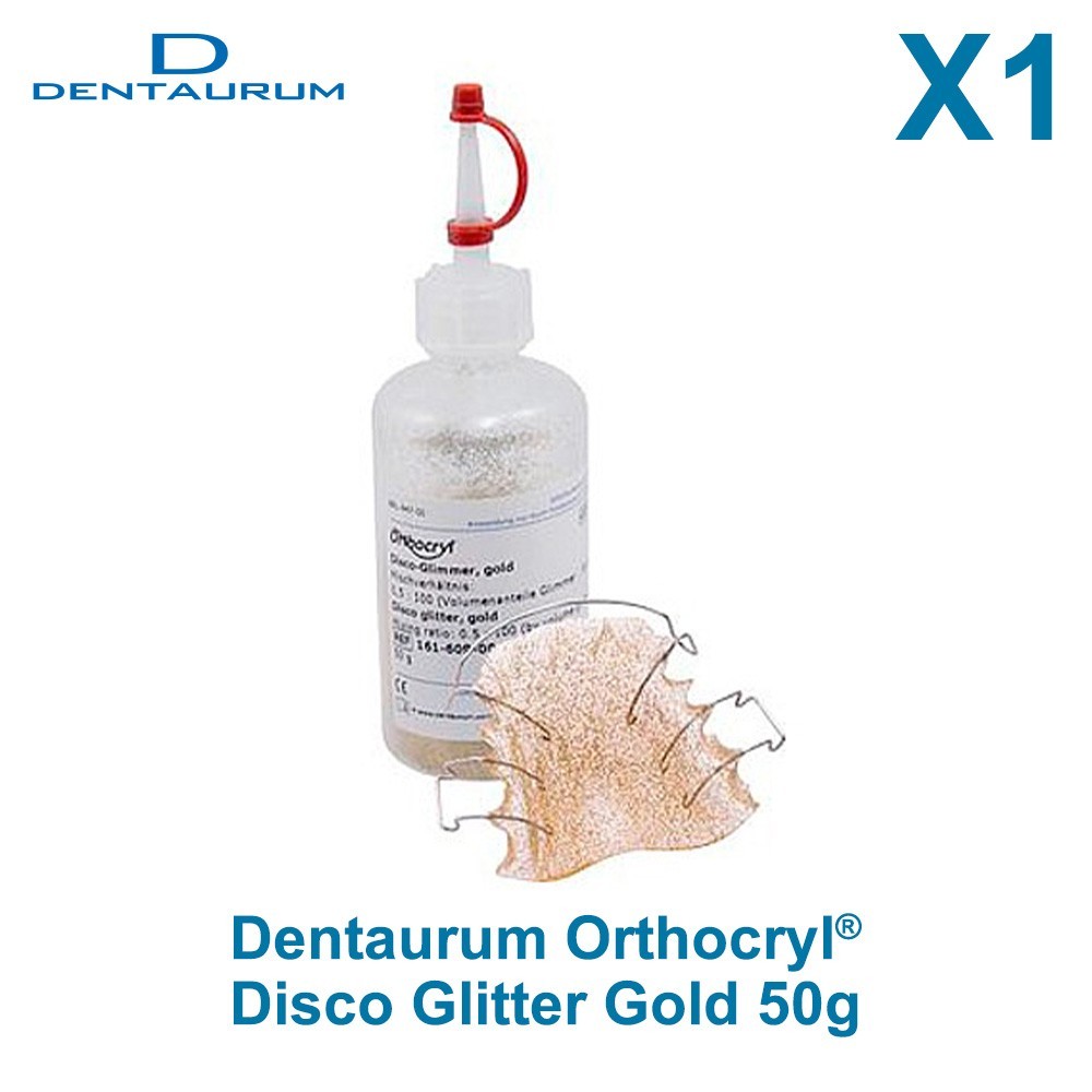 Dental Dentaurum Orthocryl Gold Disco Glitter Effect Removable Appliances 50g