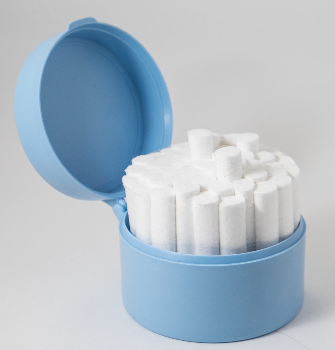 Dental Round Cotton Roll Holder Organizer W/ Embedded Placement Pins – Blue