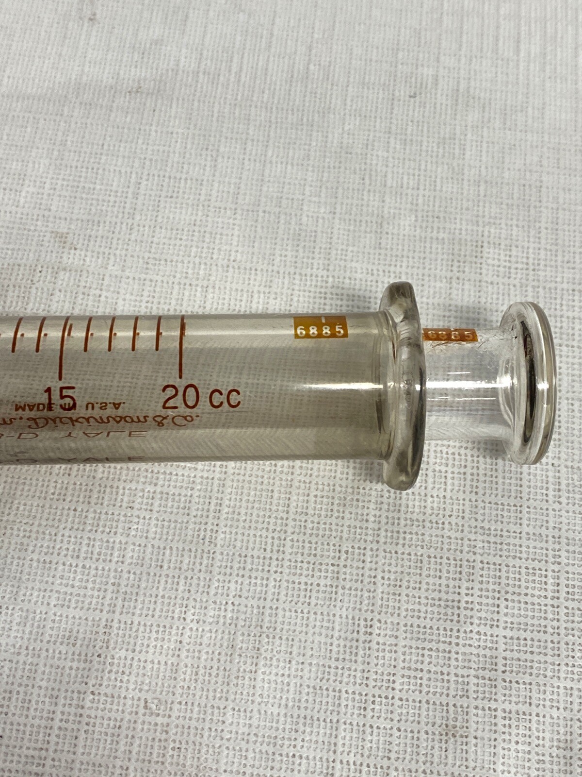 BD Yale 20cc 20mL Reusable Graduated Glass Syringe with Metal Luer Lok