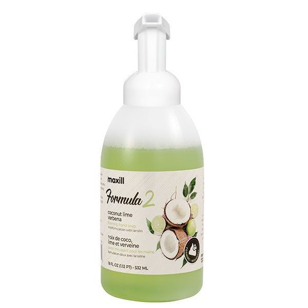 maxill Formula 2 Foaming Hand Soap w/ Lanolin, Coconut Lime Verbena Scent 18oz
