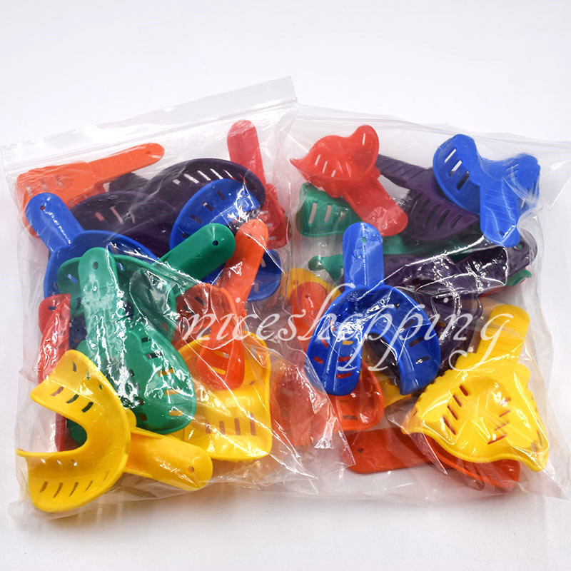 12 Pcs/set Dental Impression Tray Trays Plastic 6 Sizes Autoclavable Adult/Child