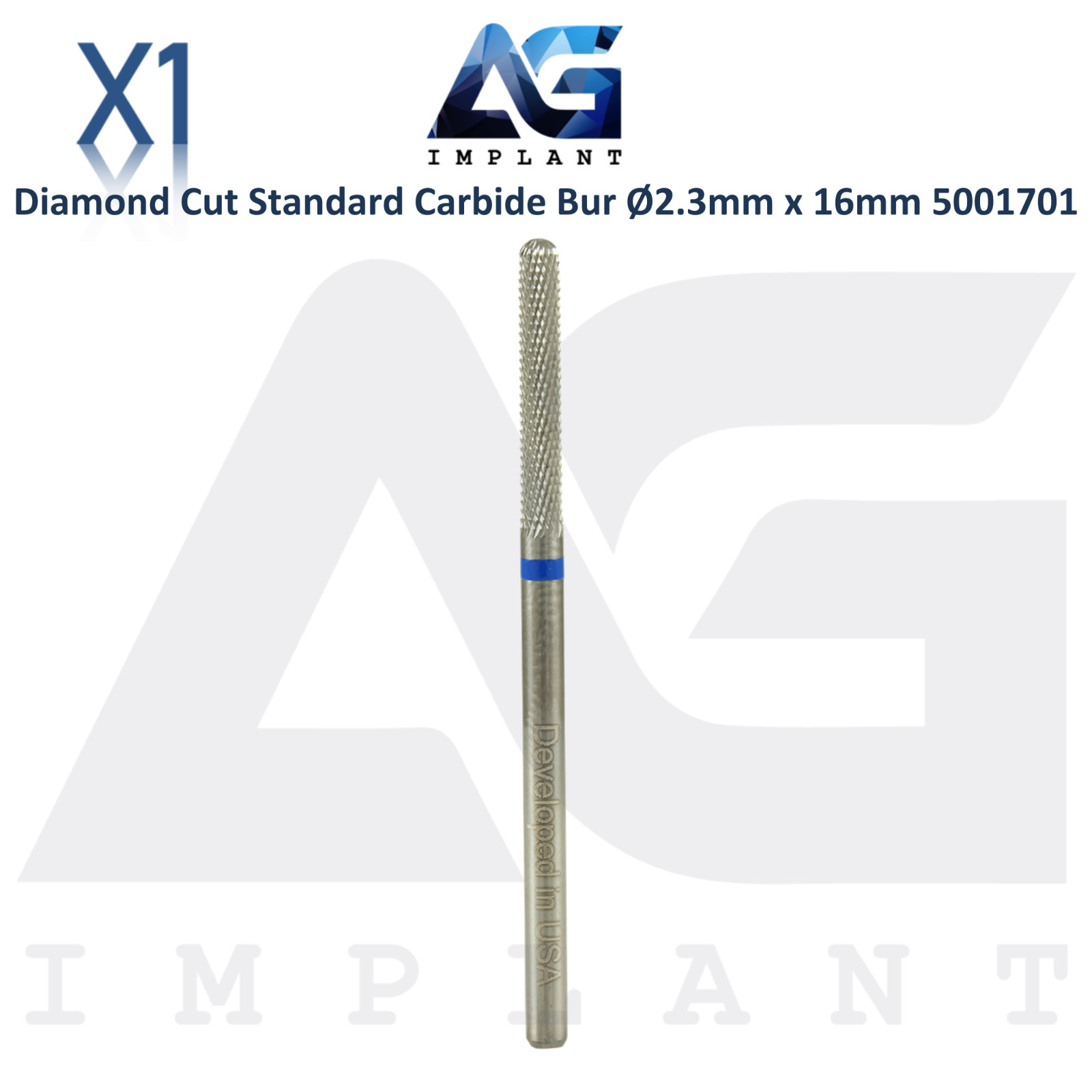 Dental Wilson Diamond Cut Cylindrical Standard Bur Ø2.3x16mm Carbide 5001701