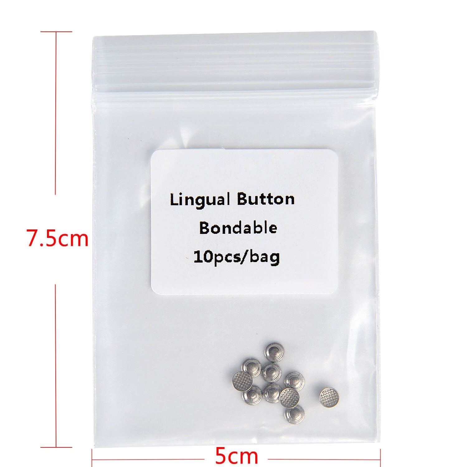 10pcs AZDENT Dental Orthodontic Lingual Buttons Bondable Round Monoblock Metal