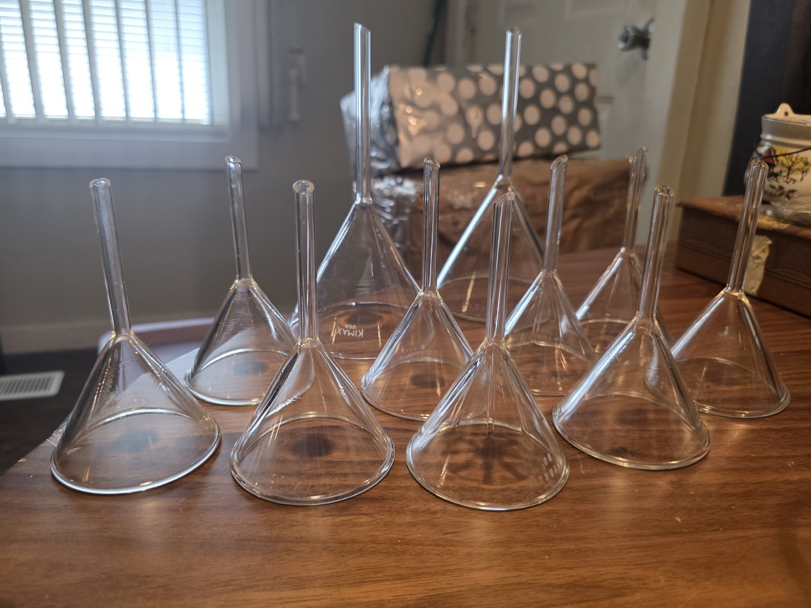 Mixed Pyrex & Kimax Funnel Lot (11 Funnels Total