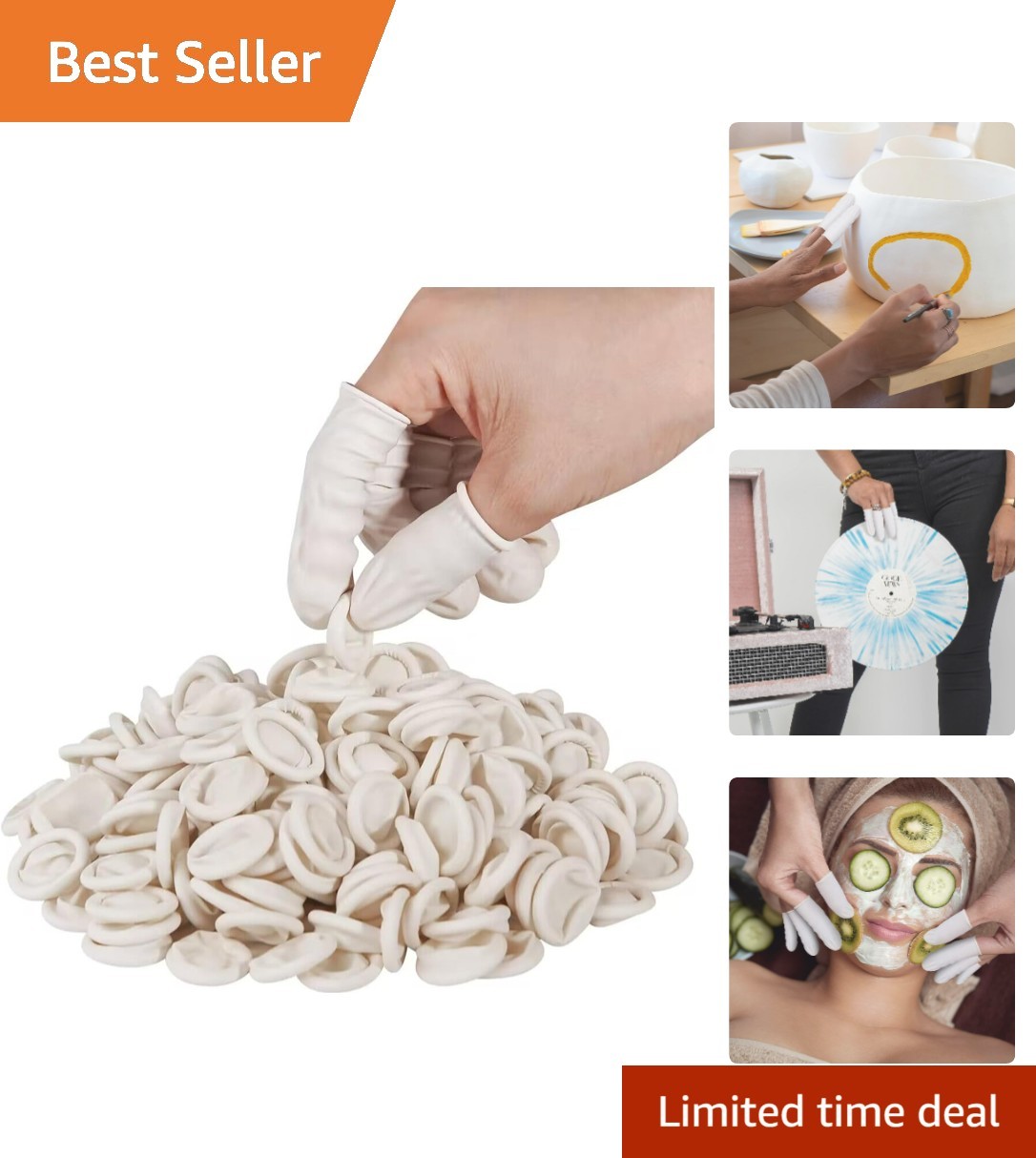 Finger Cots Disposable, Medium Finger Thumb Gloves Protectors, Sleeves Covers…