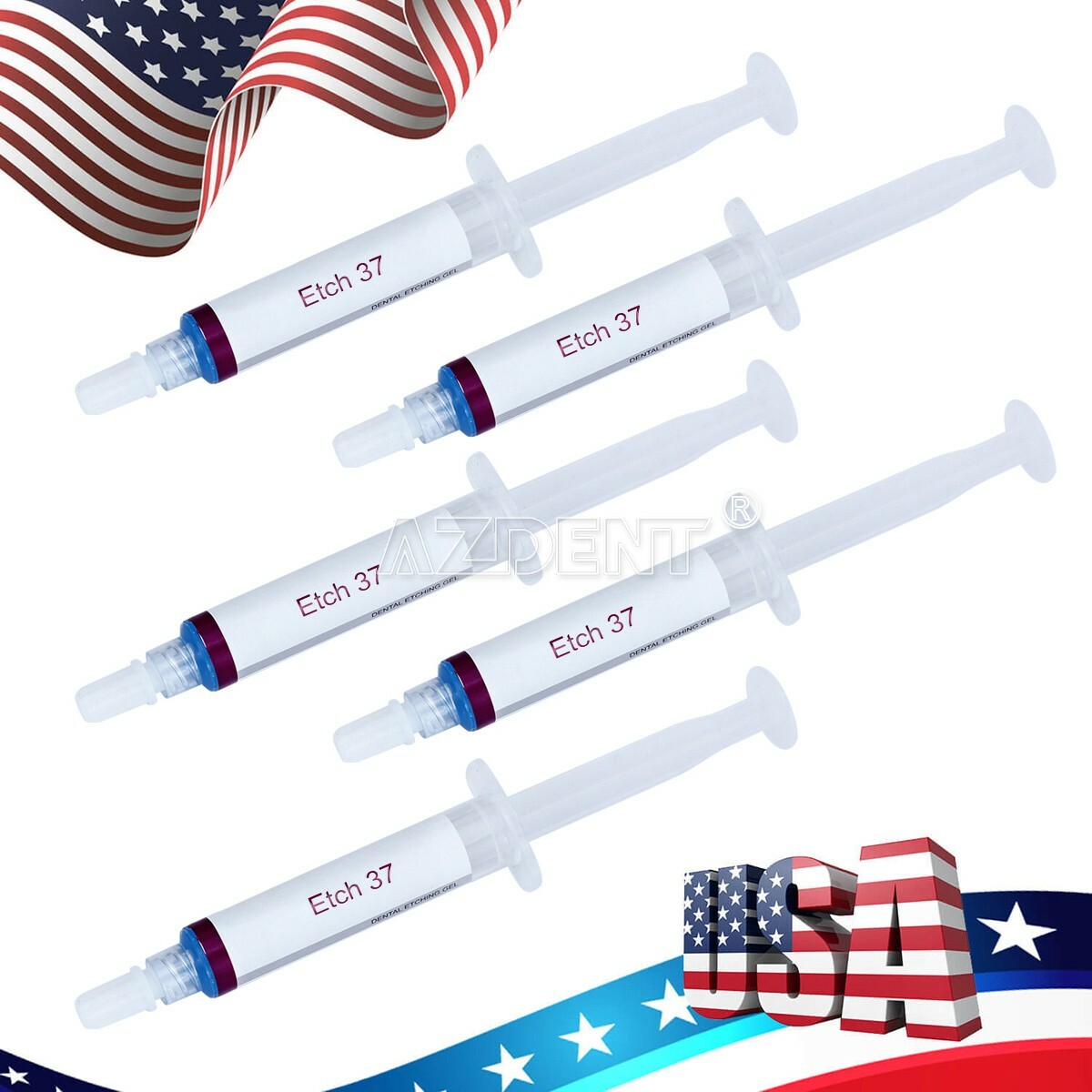 5X 5ml/Syringe Dentex Dental Acid Etching Gel 37% Enamel Dentin