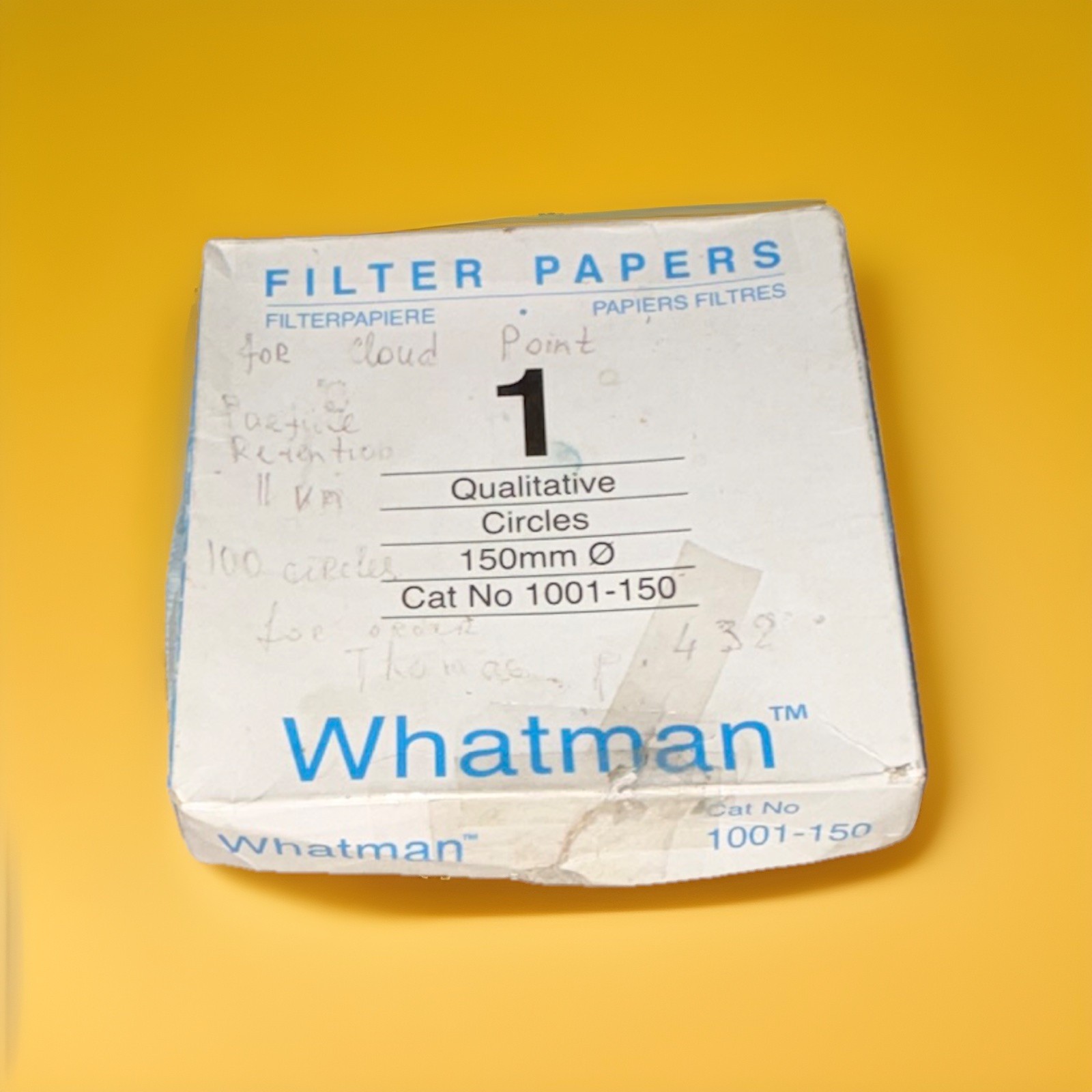 Whatman Grade 1 Qualitative Filter Paper Circles 150mm Lab, MPN 1001-150 (90) ct