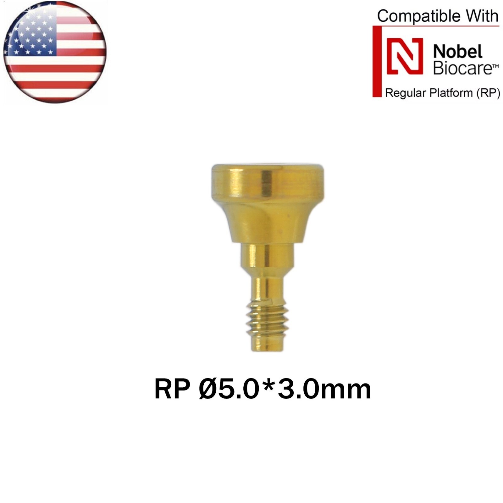 US Dental Healing Abutments Cap RP ∅3.6/5.0/6.0 H3/5/7mm fits Nobel Biocare