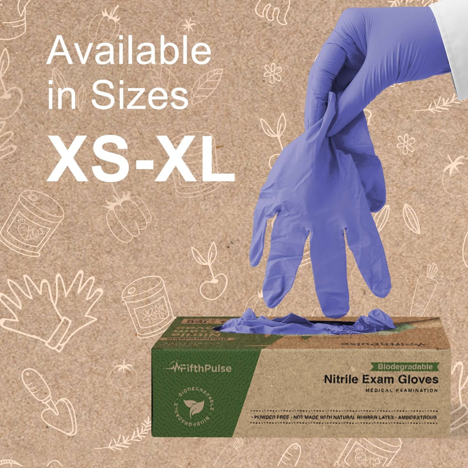 Biodegradable Disposable Nitrile Gloves 150 Count – Green Food Safe, Latex Free