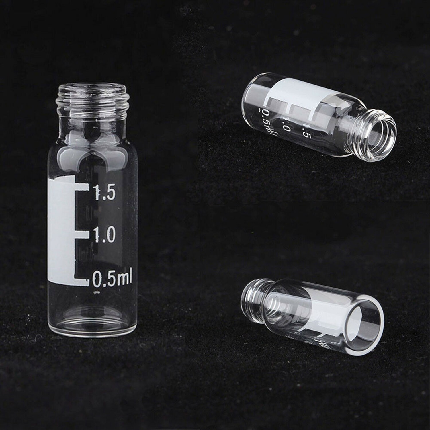 2ml Autosampler Vials 9-425 Screw Top Clear Glass Bottles+Writing Area LAB