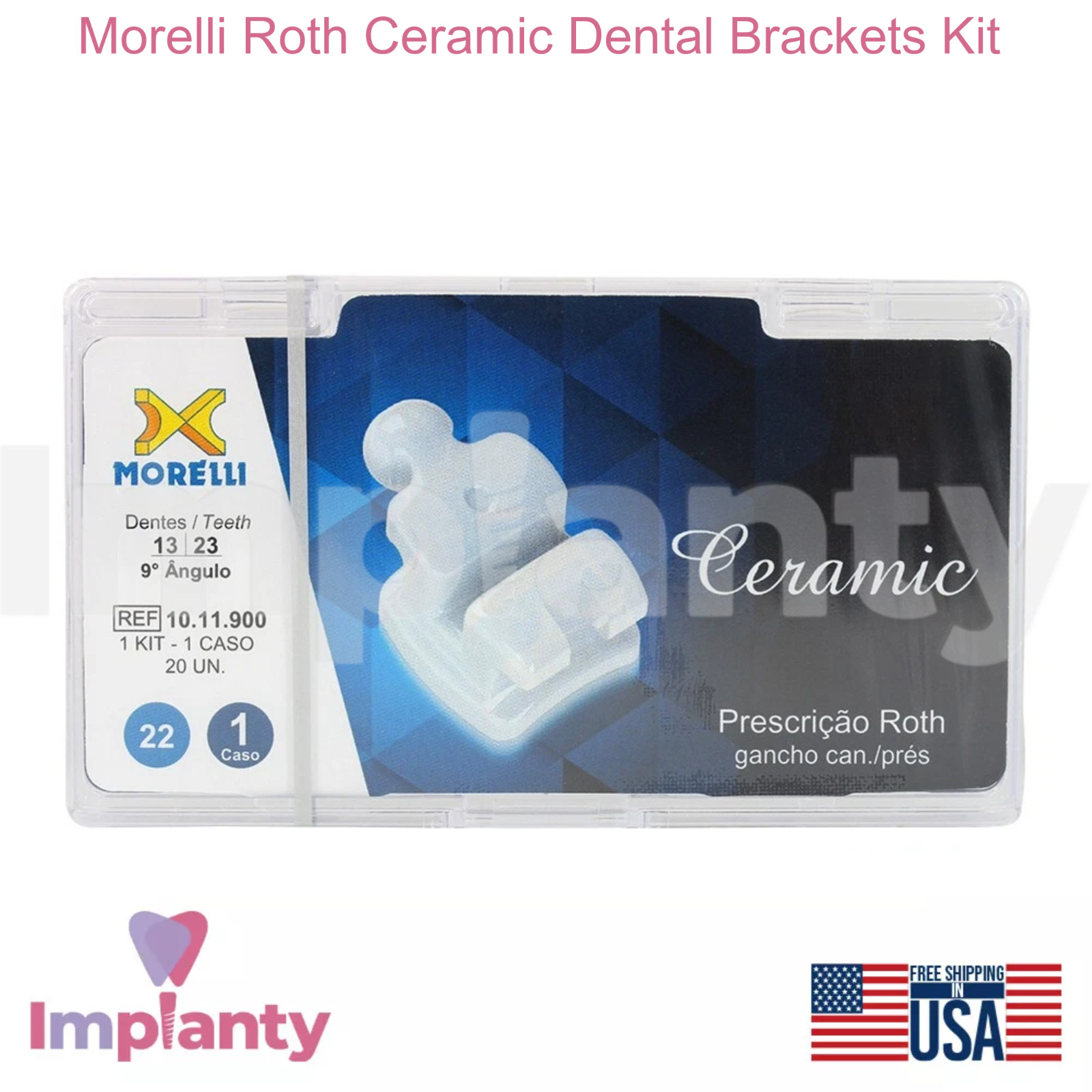 Dental Roth Self Ligating Dental Brackets Kit Stainless Steel Rounded Ends
