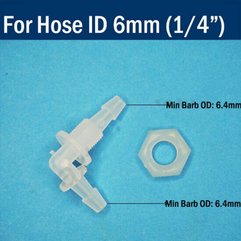 Plastic Straight Elbow Bulkhead Fitting Hose Barb Tube Connector Inch In 1~12mm