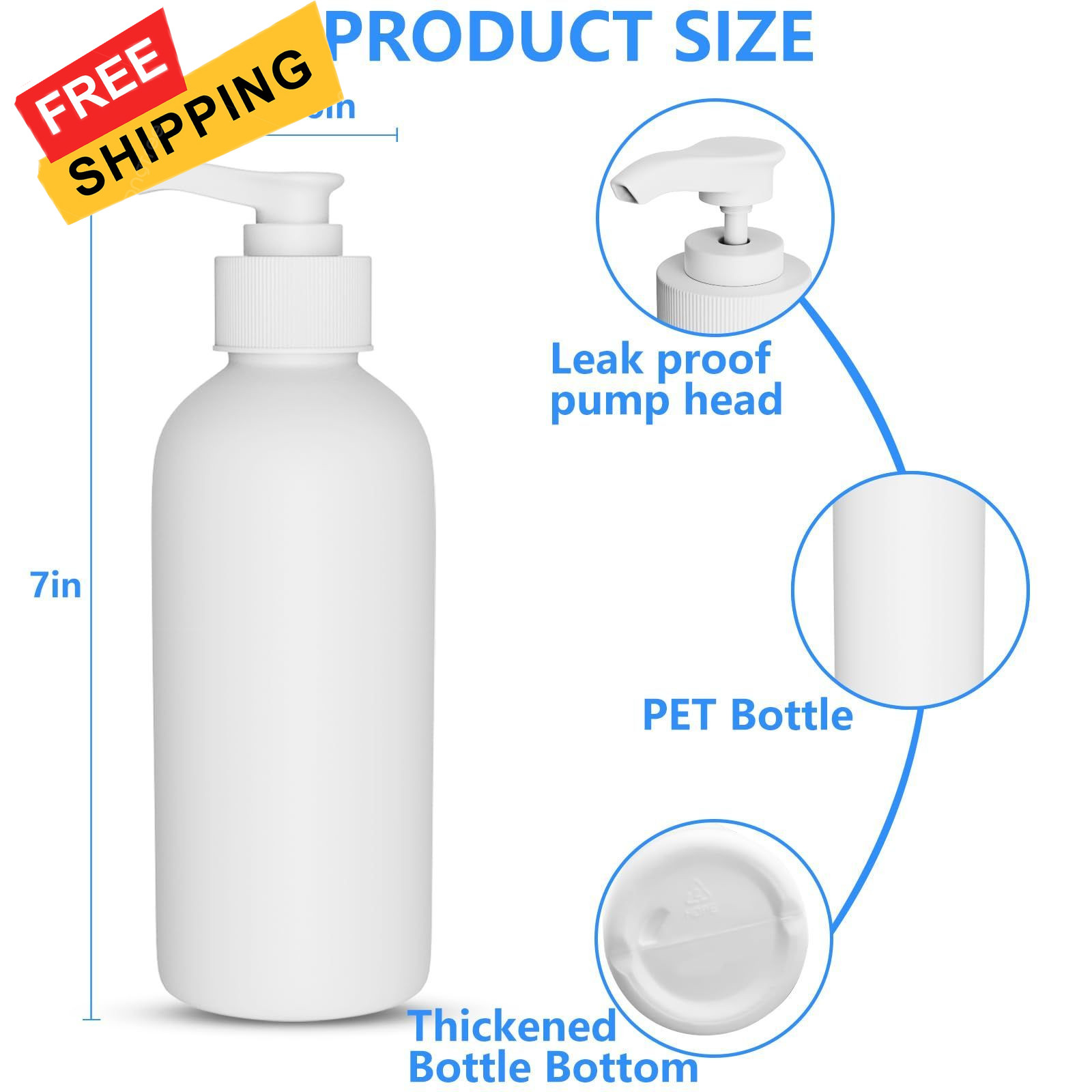 DTDNZKN 2 Pack 10 Oz (300ml) Pump Bottles Dispenser for Massage Oil, White