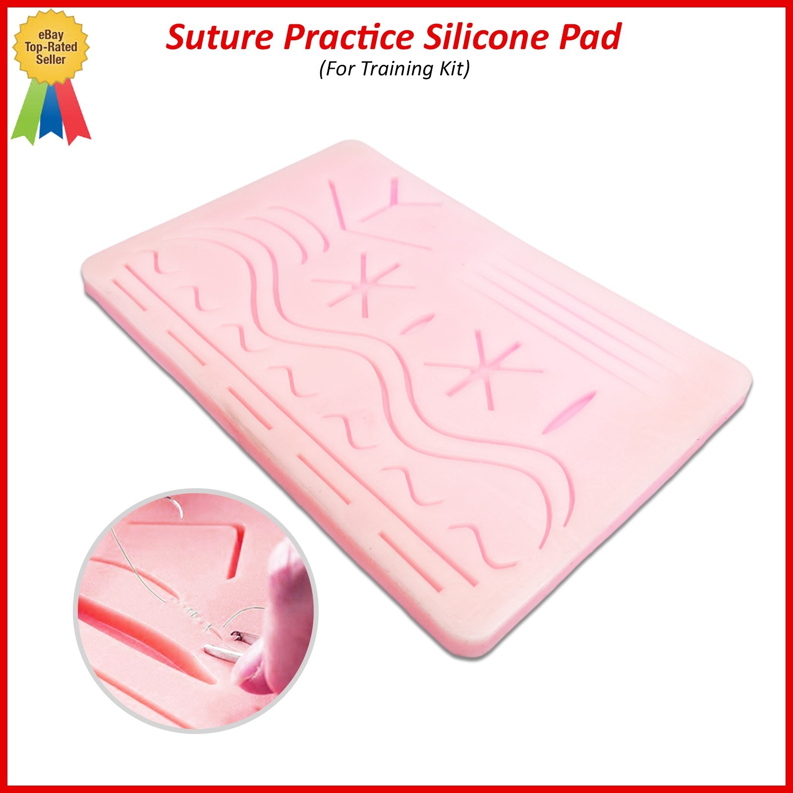 Medical Skin Suture Practice Silicone Pad Wound Simulated Surgical Training Kit