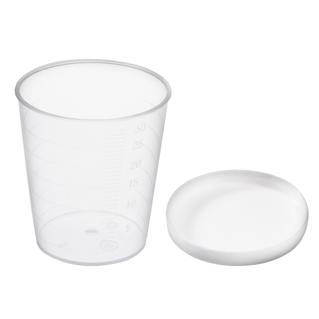 10pcs Kitchen Laboratory 30mL Plastic Graduated Measuring Cup w Cap