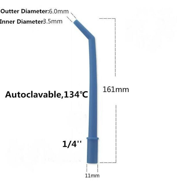 50~1000Pcs Dental Standard Orifice Surgical Aspirator Suction Tips 1/4 Blue