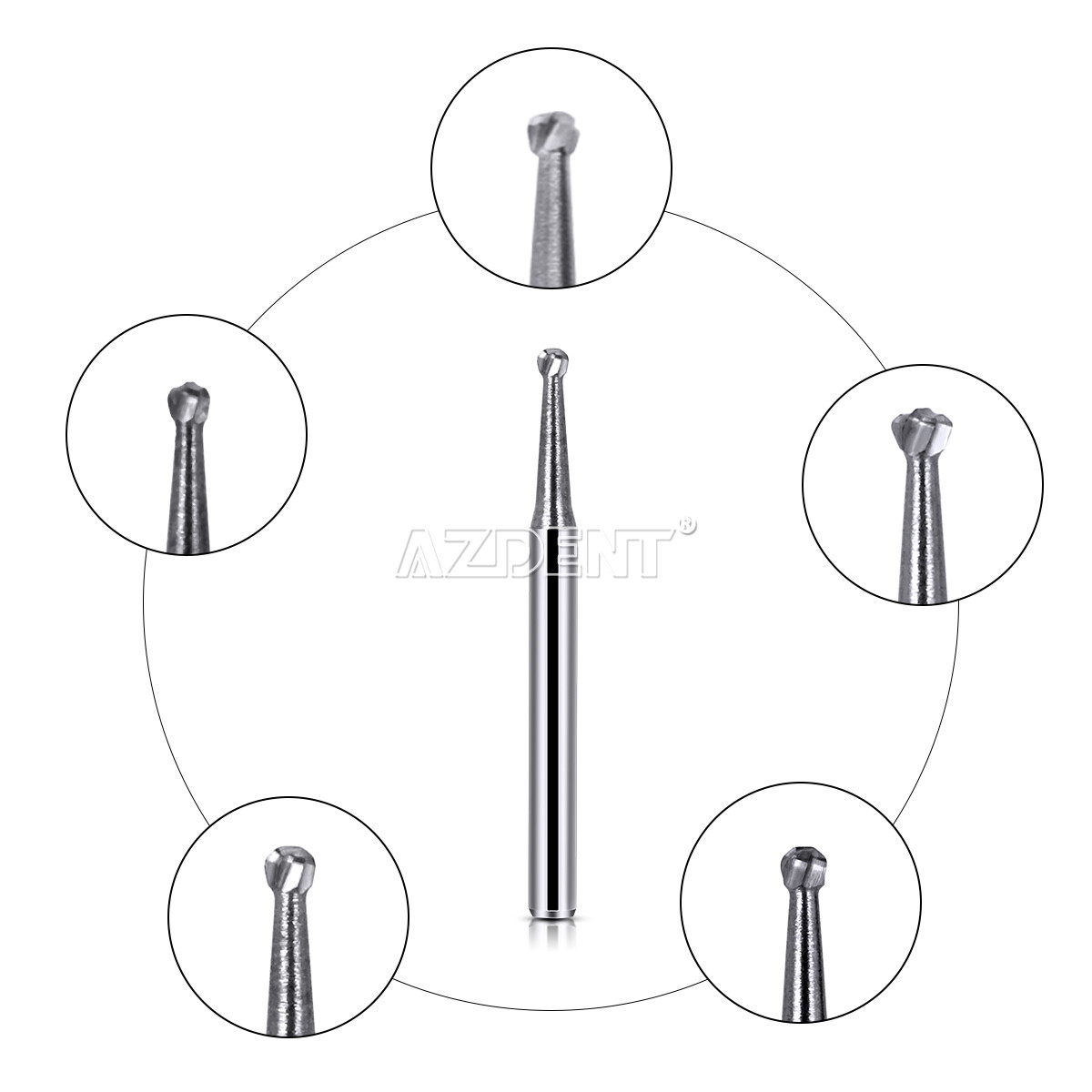 AZDENT Dental Surgical Tungsten Carbide FG Burs/Endo Burs F High Speed Handpiece