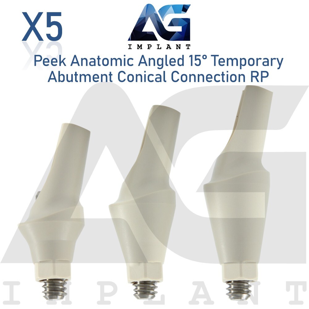 5 Peek Temporary Anatomic Angled 15° Prosthetic System RP Conical Connection