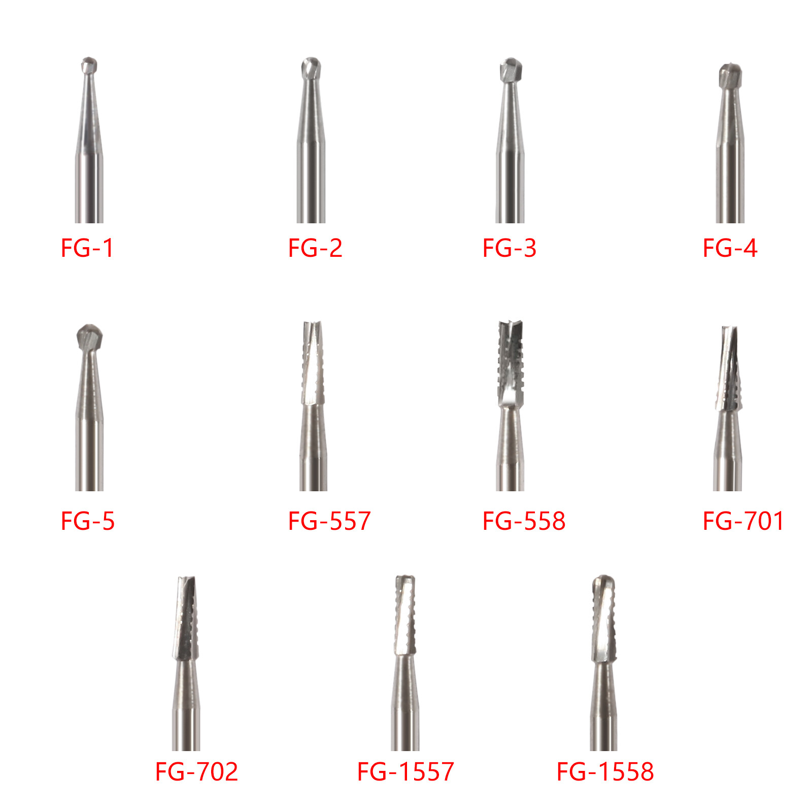 Dental FG # Straight Fissure Crosscut Carbide Burs For High Speed Handpiece