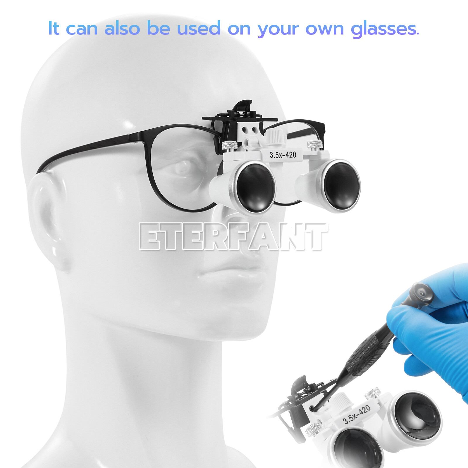 ETERFANT 3.5X Dental Surgical Binocular Loupes Glasses Magnifier Optical Lens