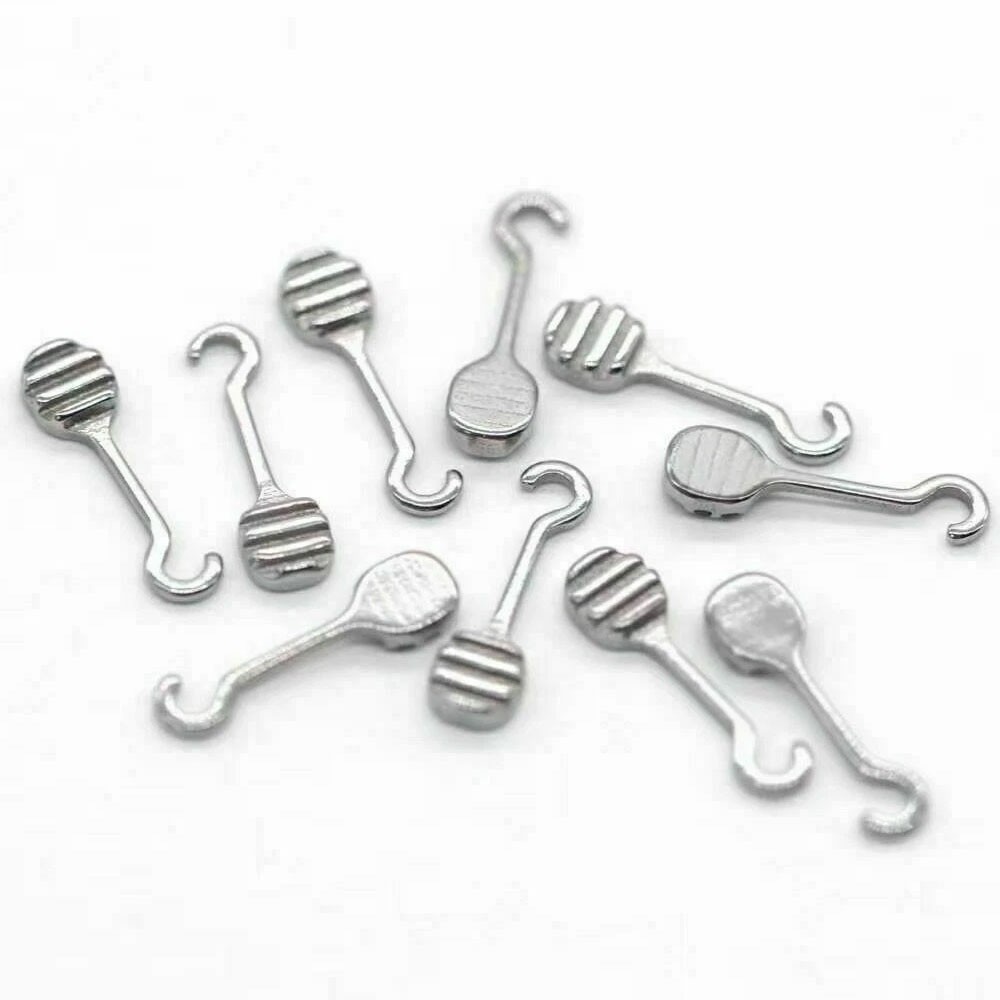 10 Pieces Bondable Sliding Crimpable Hook Long Curved 10Pcs/pack Left Right
