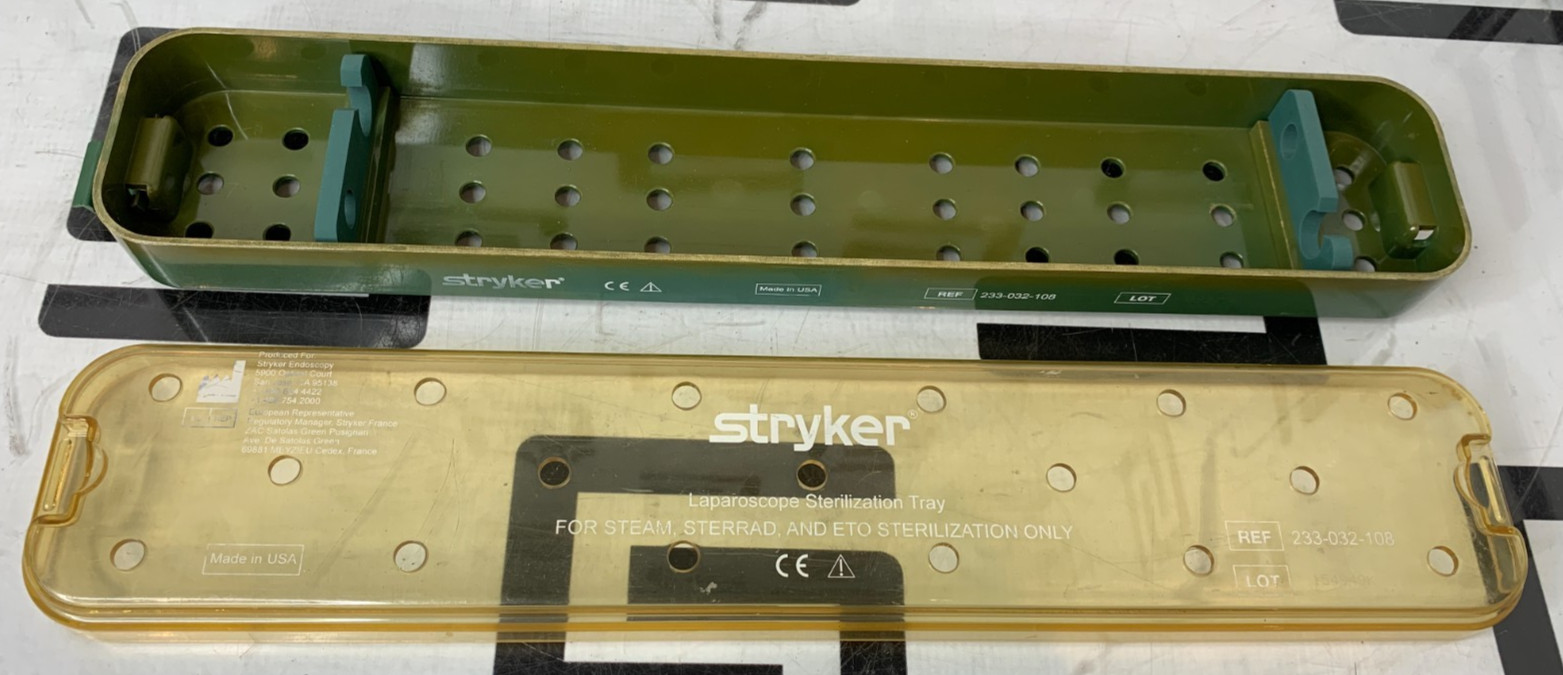 Stryker 233-032-108 Laparoscope Sterilization Tray 0233032108 17.5″ CRACKED