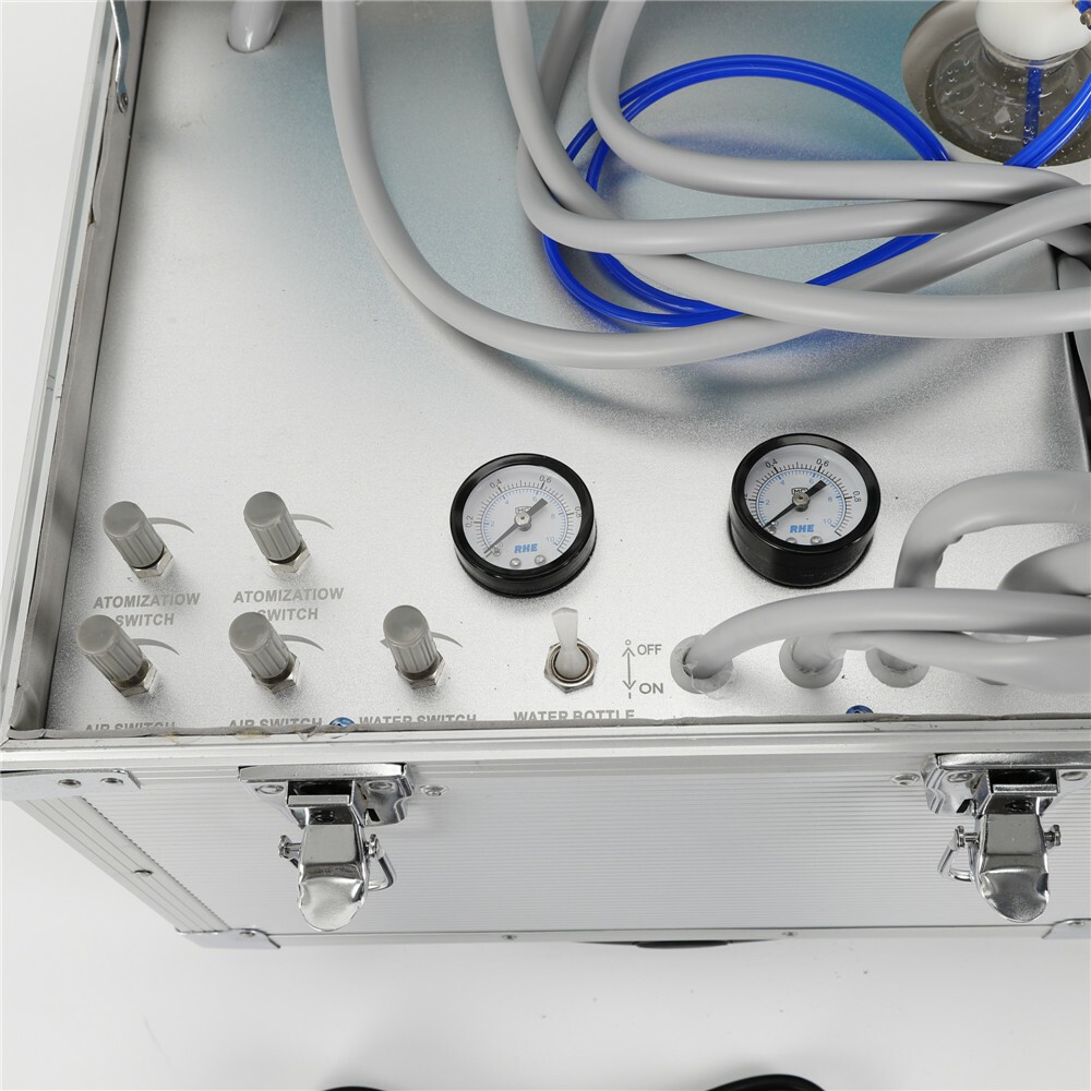 Portable Dental Delivery Unit: Rolling Box with 4 Holes Air Compressor Suction