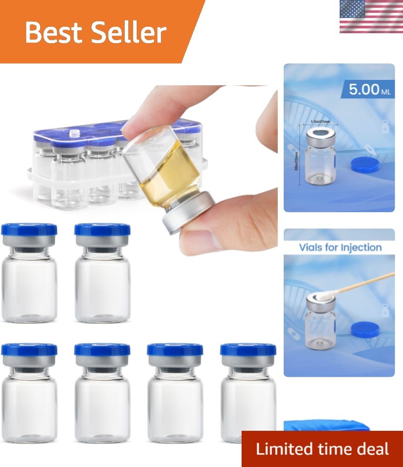 5ml Glass Vials for Injections, Self-Healing Injection Port, Empty Vials for …
