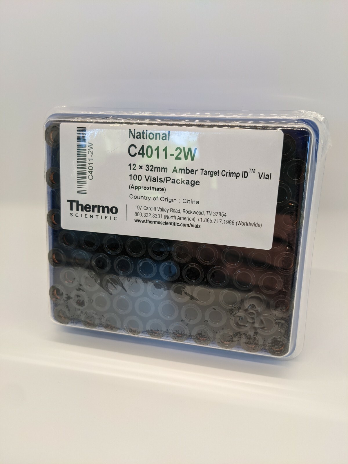 Thermo Scientific (National) C4011-2W 12x32mm Amber HPLC Vials (100 vials/pkg)