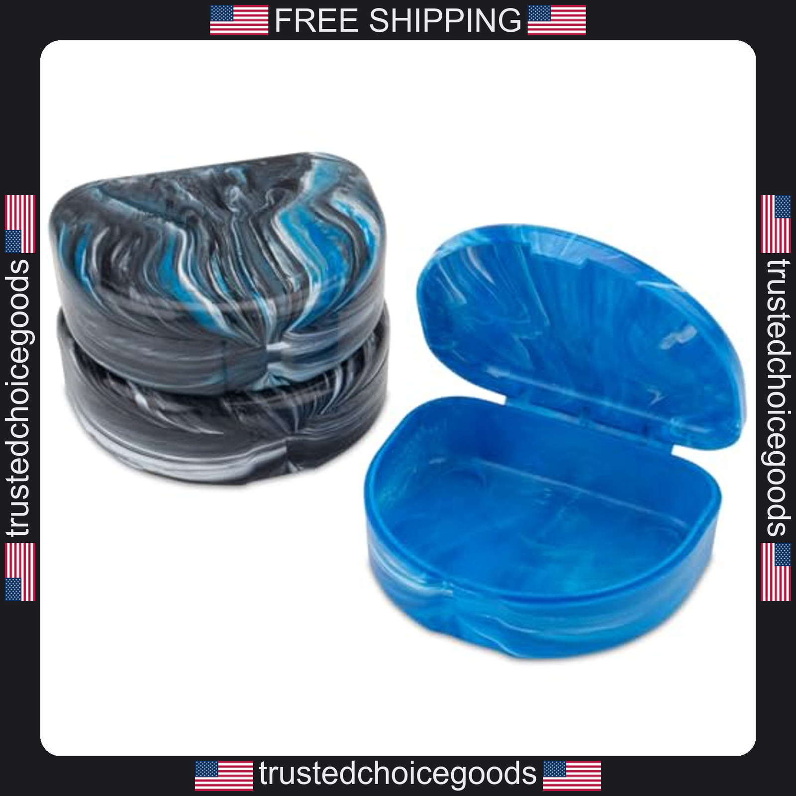 Practicon marble retainer case orthodontic aligner holder 3 pack midnight