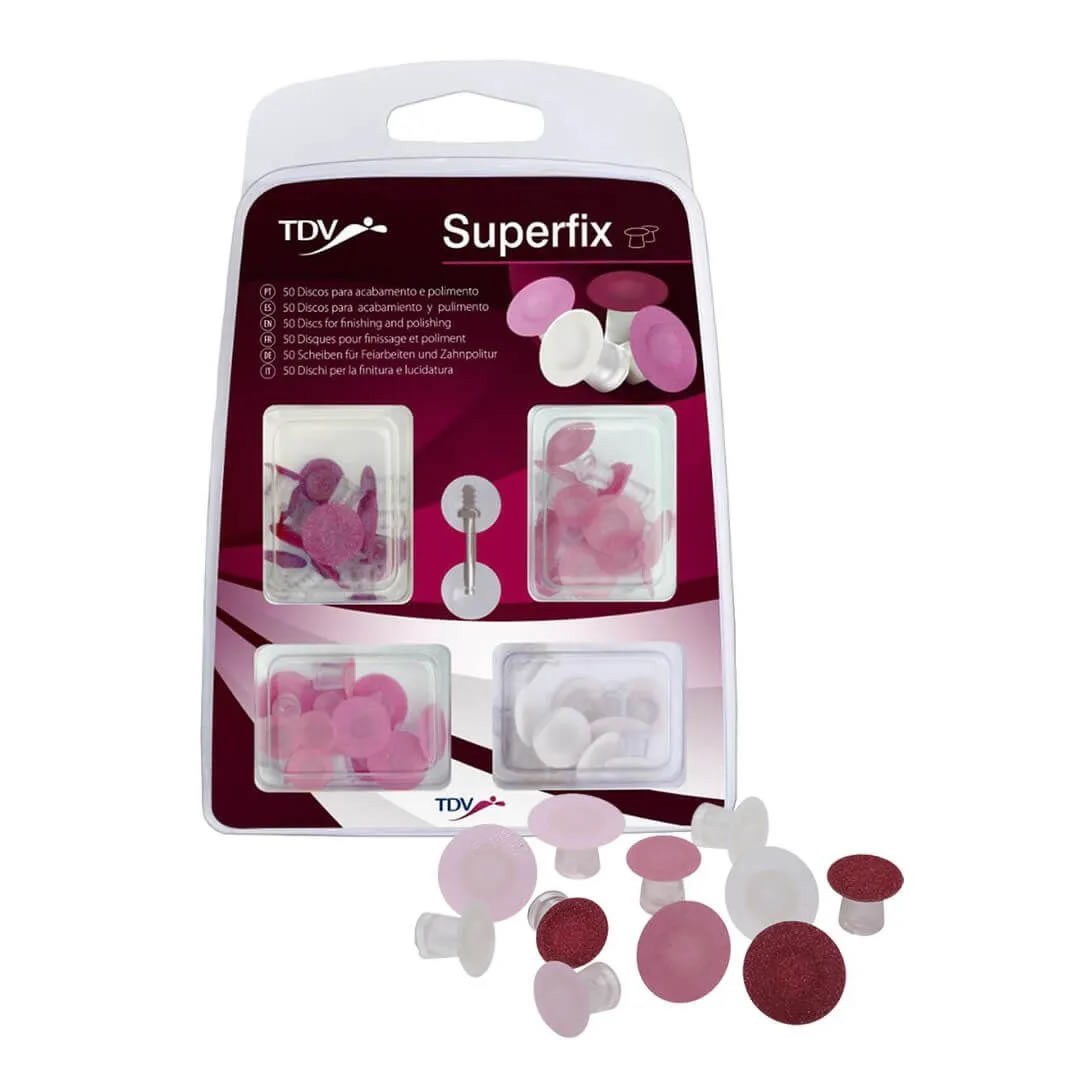 Superfix Sandpaper Discs – 50 Medium Pink Discs + Mandrel CONTRA-ANGLE TDV