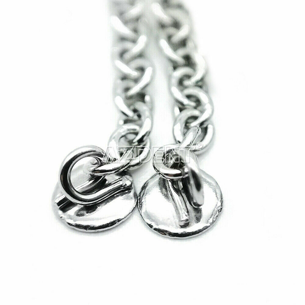 Dental Orthodontic Traction Button Chain Round Silver/Gold Plated