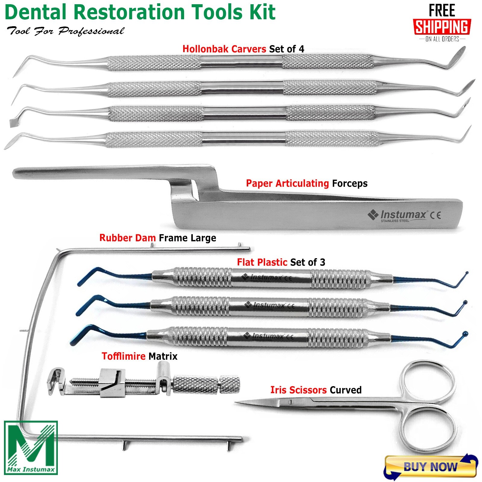 Dental Contouring Composite Filling Restorative Kit Endo Operative Instruments