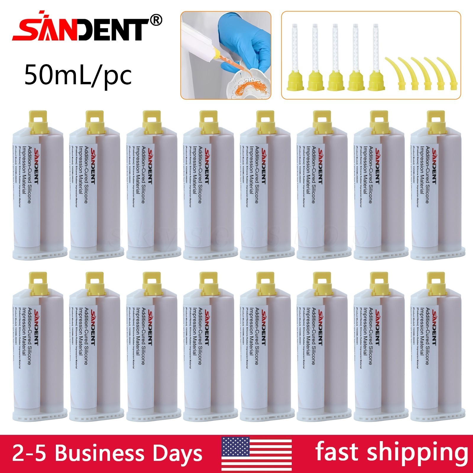 24PCS Dental Impression Material VPS Light Body Fast Putty Set 50 ml Cartridges