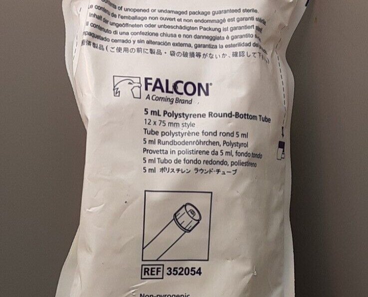 Falcon 5ml Polystyrene Round Bottom Tube 12x75mm (90 pkg) 352054