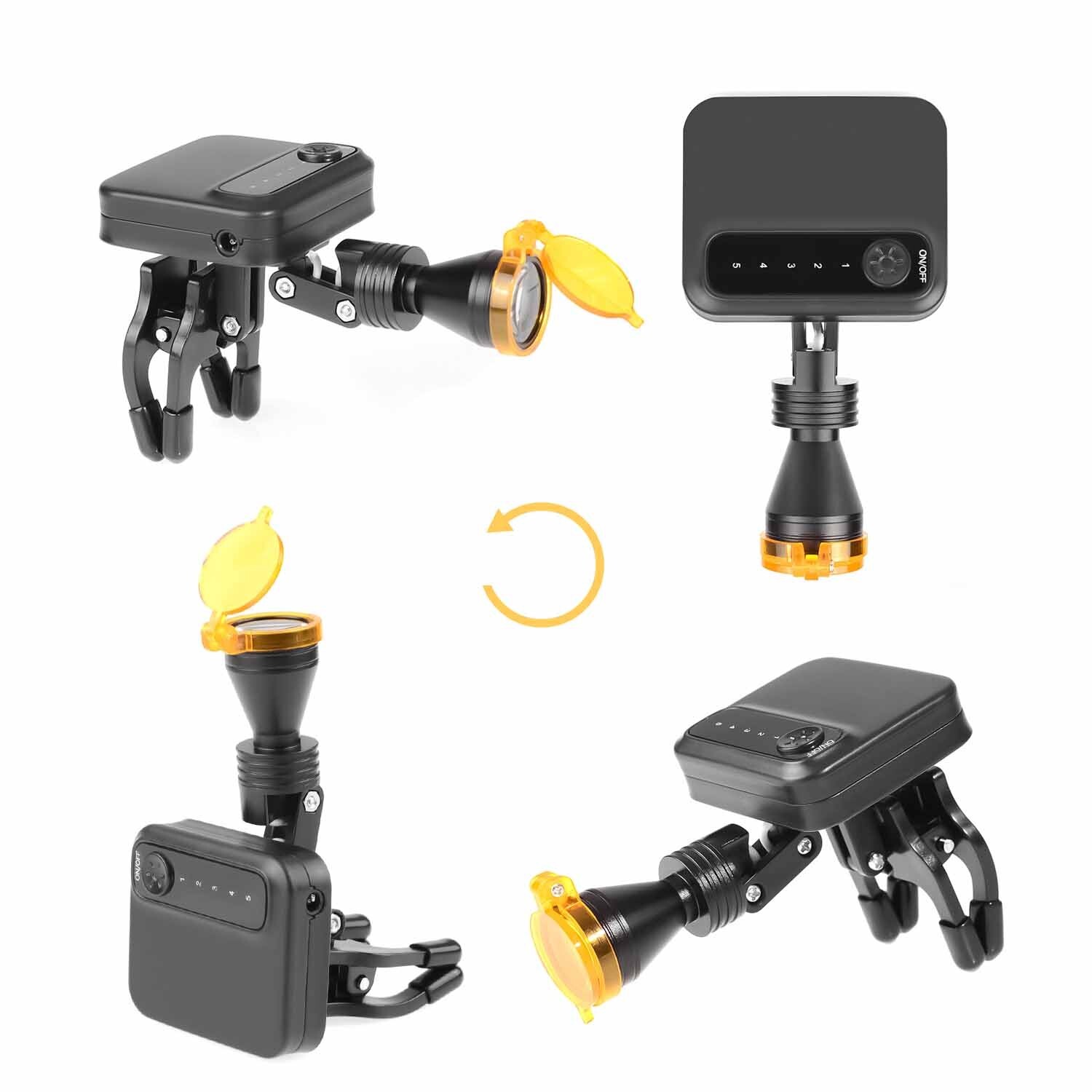 Wireless Portable Dental 5W LED Headlight with Optical Filter ＆ 2 Batteries US