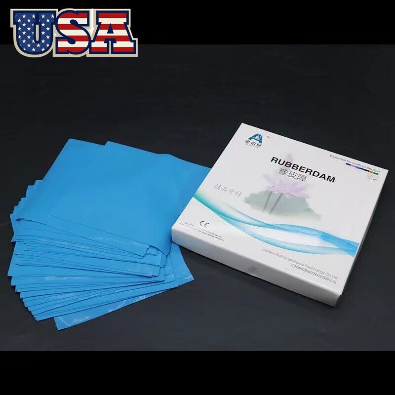 Dental Endodontic Rubber Dam Natural Latex Medium Gauge 6″x6″ 36 Sheets USA