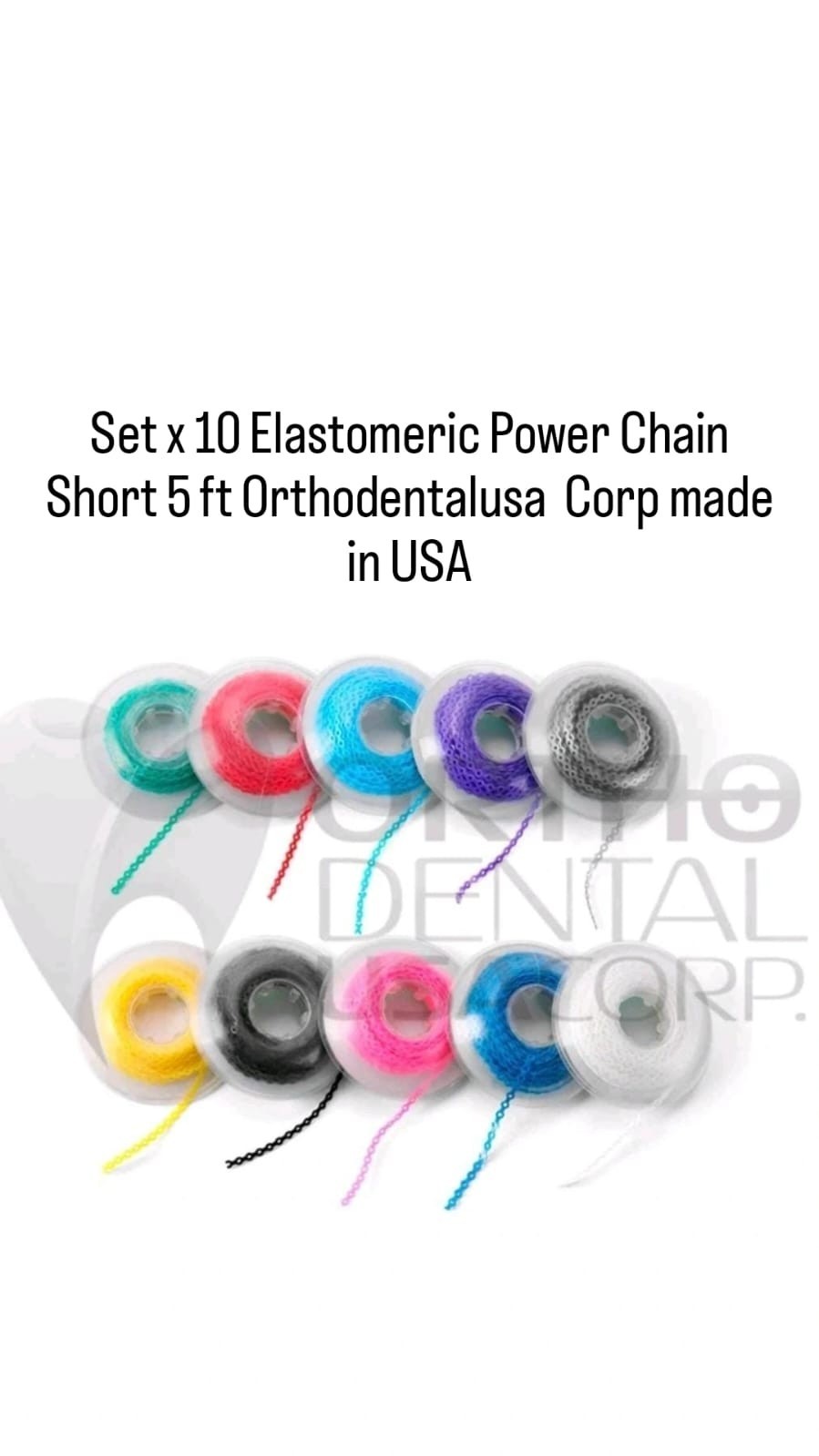 SET x 10 Elastomeric Power Chain Short 5 Ft Corp made in USA Orthodentalusa