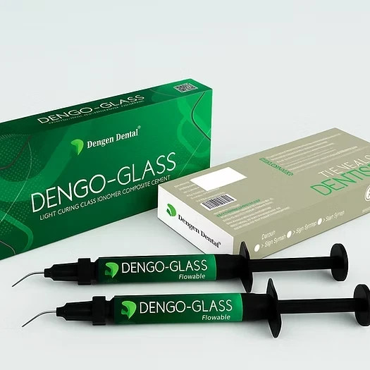 Dengen Dental Dengo-Glass Light Curing Glass Ionomer Flowable 2 x 2gm Free Ship