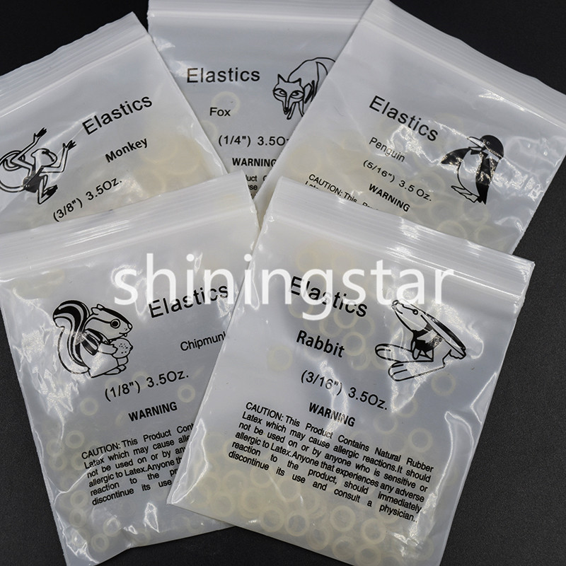 100 Pcs Rabbit Dental Orthodontic Elastics Latex Braces Rubber Bands 3/16 3.5 OZ