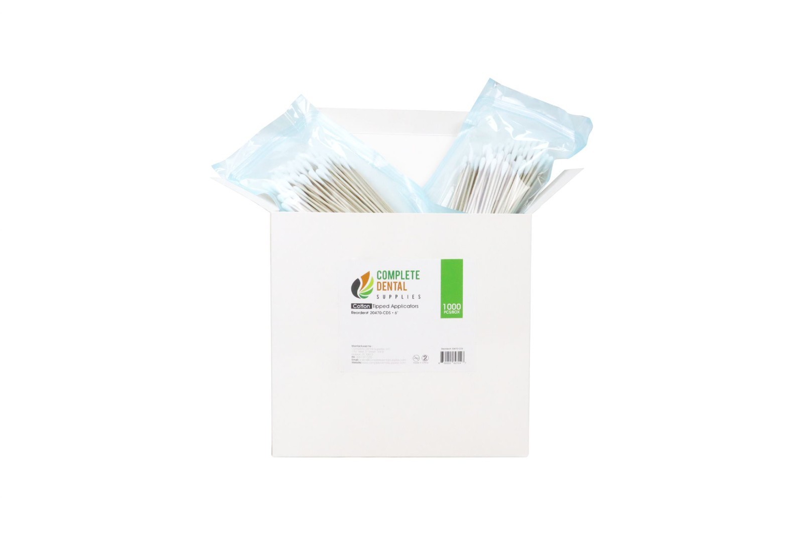 Cotton Tipped Applicators 6″, Non-Sterile, Wood Shaft, 1000pcs/box.