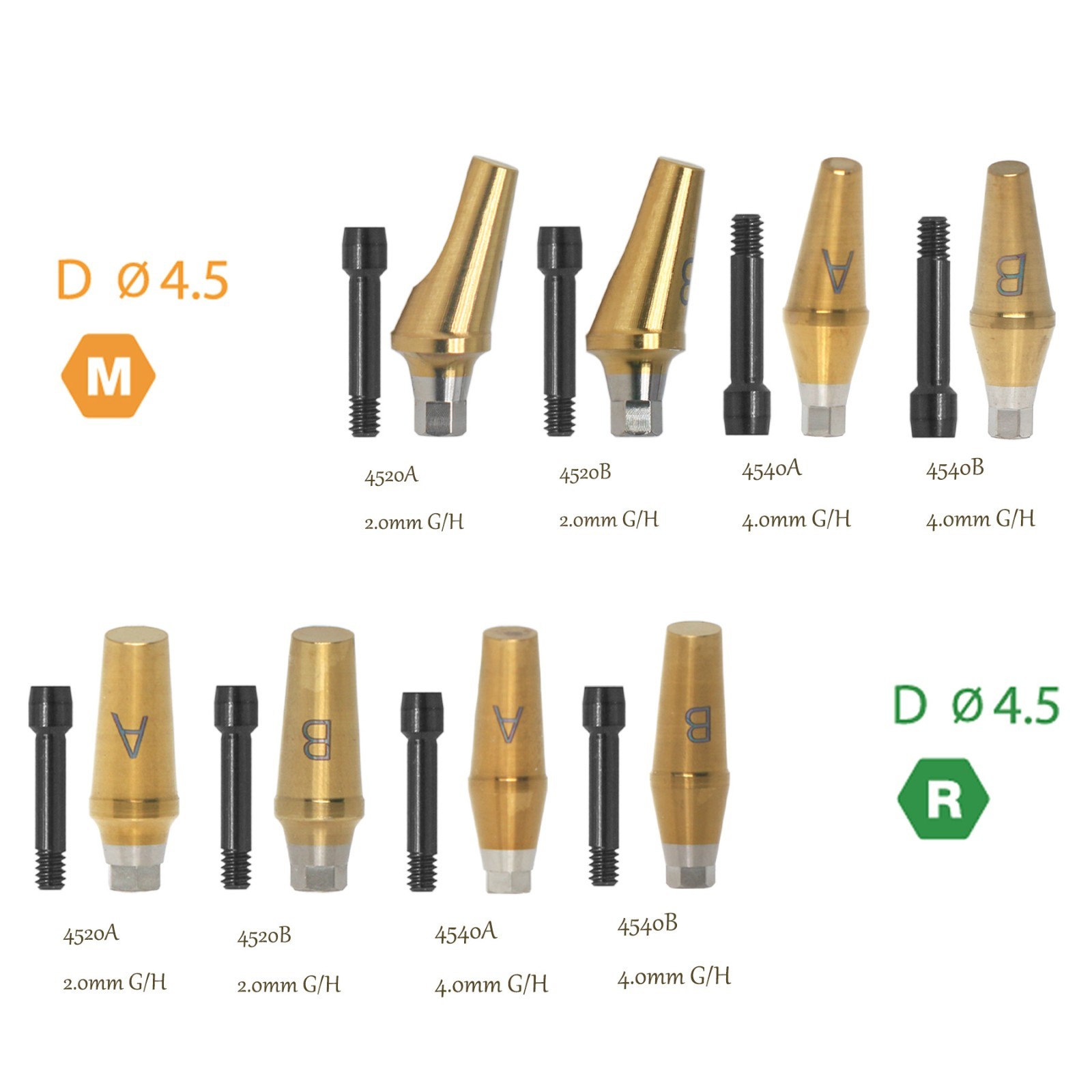 US Angulated Abutment Implant with Internal Hex Fit Osstem/Hiossen M/R Ø 4.5mm