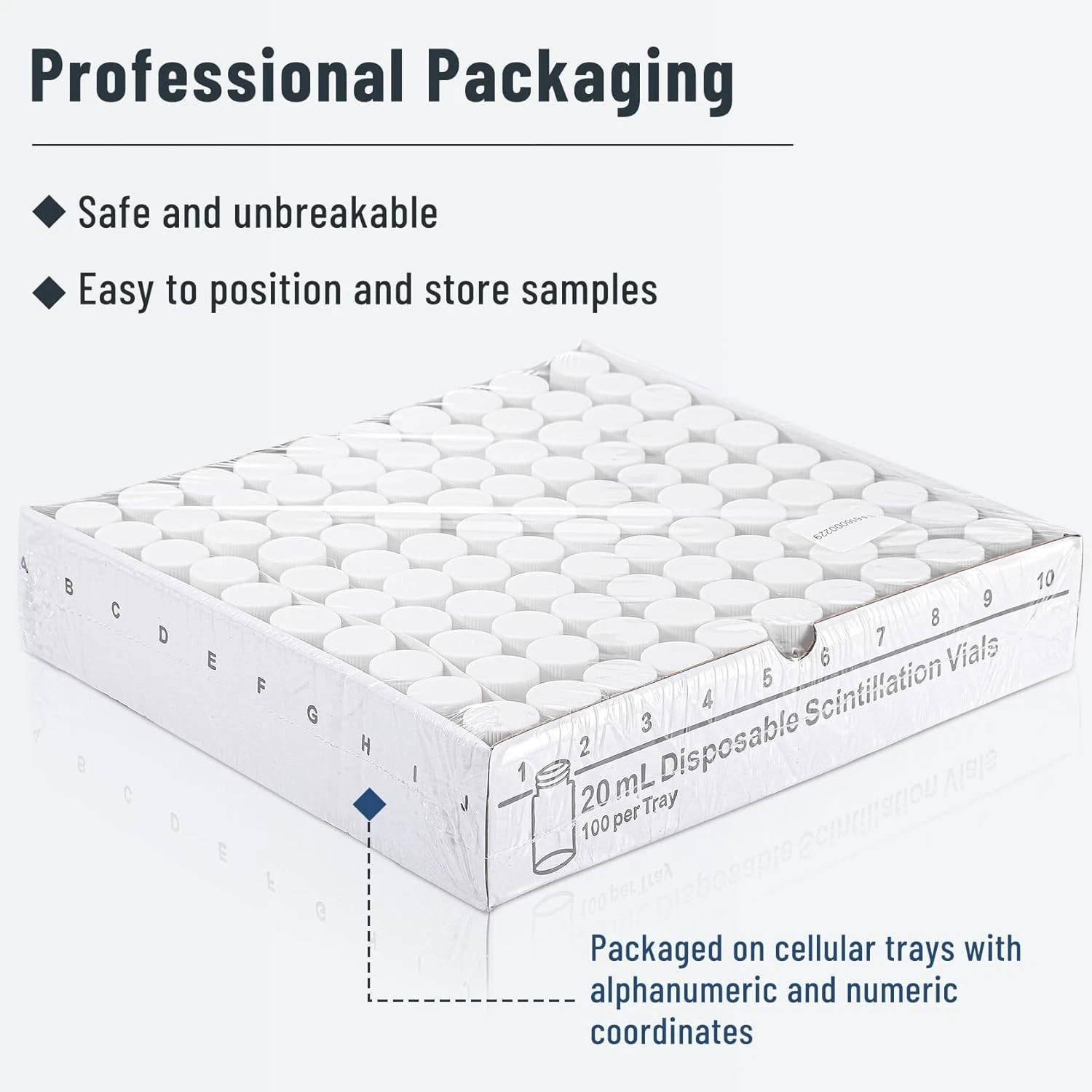 20ml Scintillation Vials Transparent Borosilicate Glass Counting Vial 500Pcs
