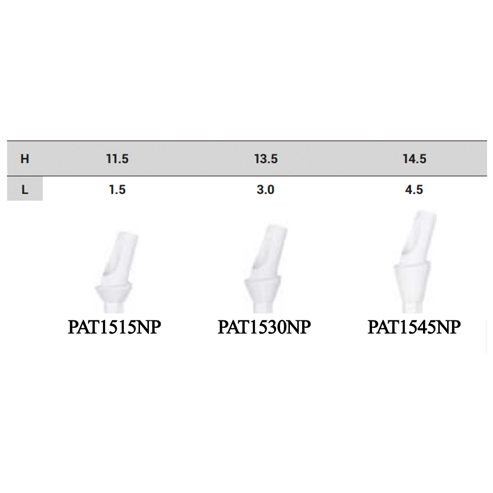1pcs DSl Angulated Abutment Anatomic Peek Conical Connection 15° NP Dental Lab