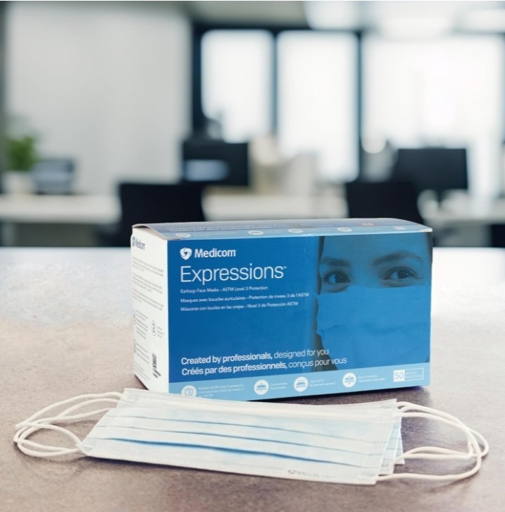 Medicom Expressions Disposable Face Masks ASTM Level 3 Surgical Mask 50ct 11/29