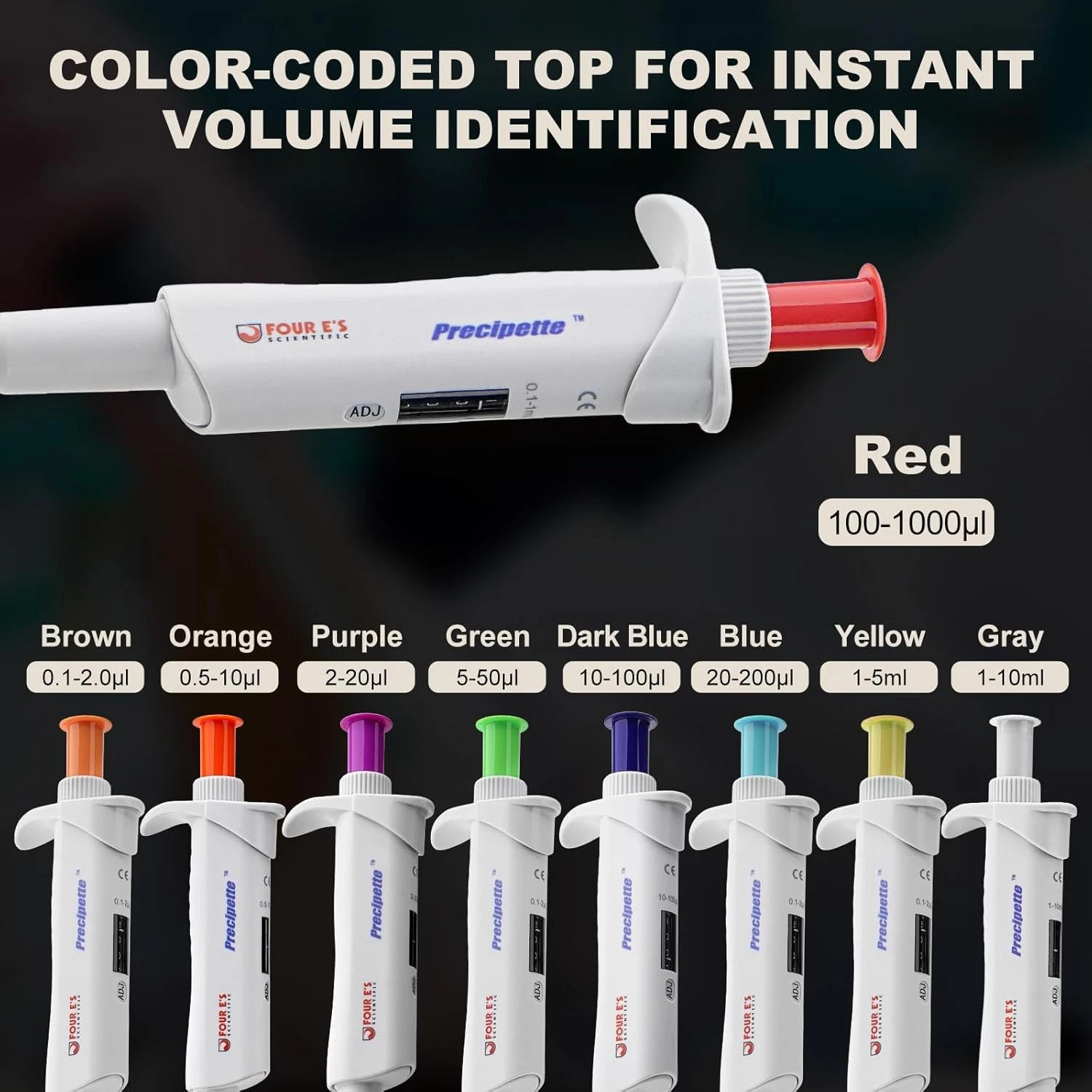 0.1-1ml Lab Micropipette Adjustable Manual Pipette Single Channel Pipettor New