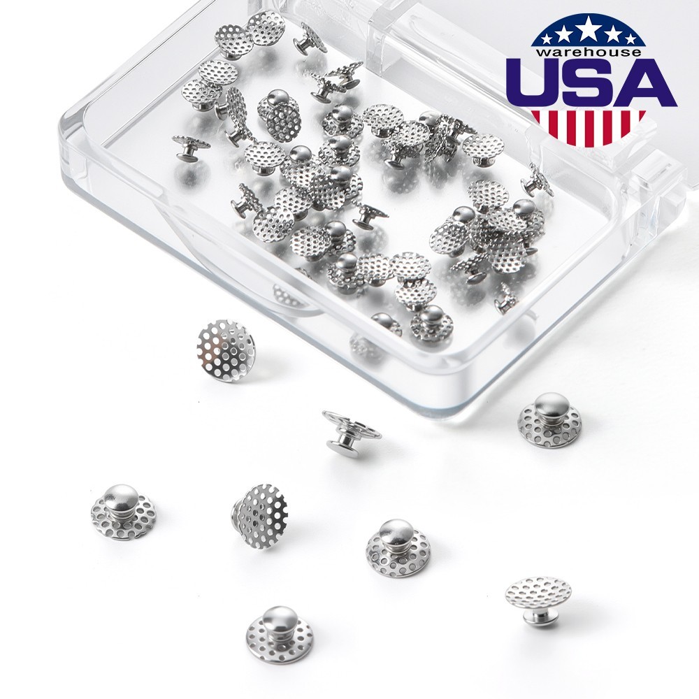 50 Piece Dental Orthodontic Bondable Perforated Hollow Lingual Buttons with Hole